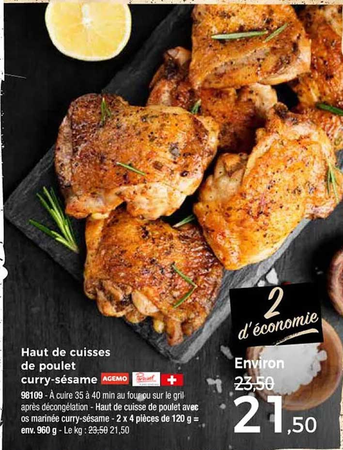 Haut de cuisses de poulet curry-sésame