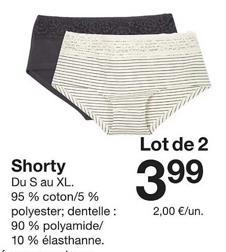Lot de 2 Shortys