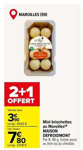 Mini brochettes au Maroilles MAISON DEFROIDMONT