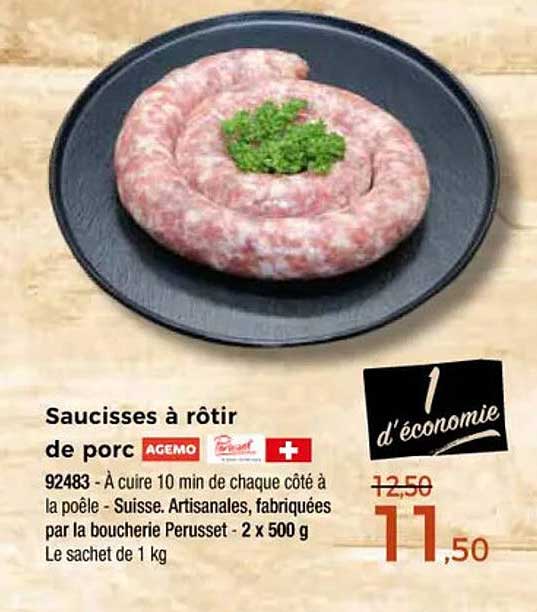 Saucisses à rôtir de porc