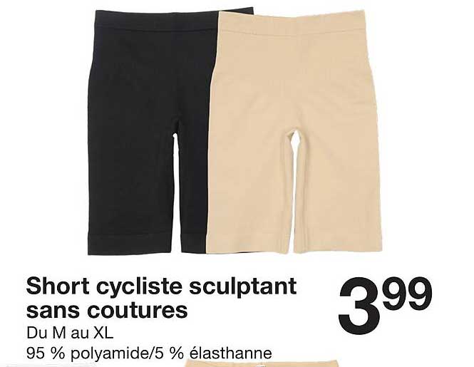 Short cycliste sculptant sans coutures