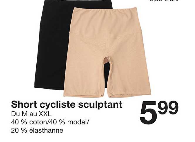 Short cycliste sculptant