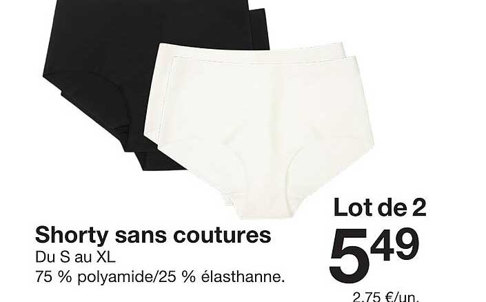 Shorty sans coutures