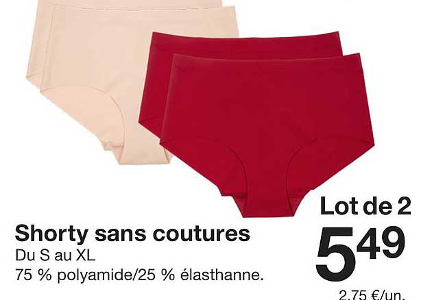 Shorty sans coutures - Lot de 2