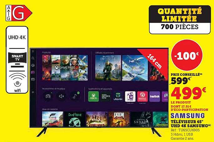 Téléviseur 65" UHD 4K SAMSUNG