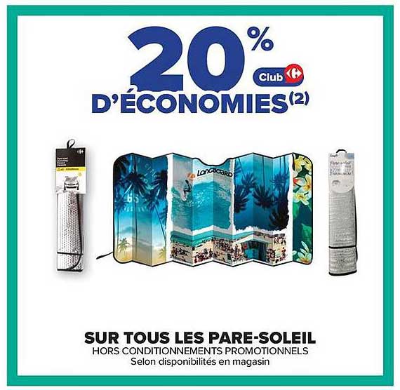 20% d'économies Club sur tous les pare-soleil