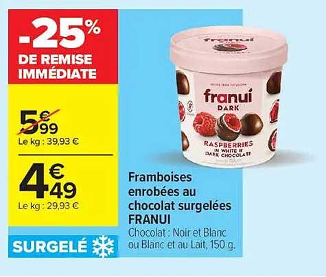 -25% DE REMISE IMMÉDIATE