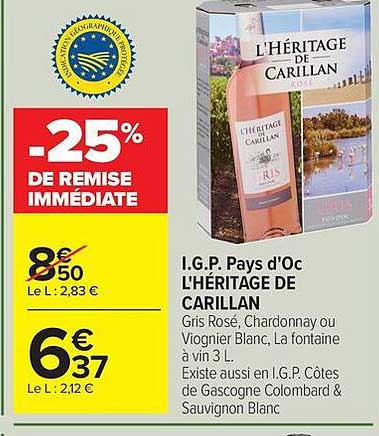 -25% DE REMISE IMMÉDIATE