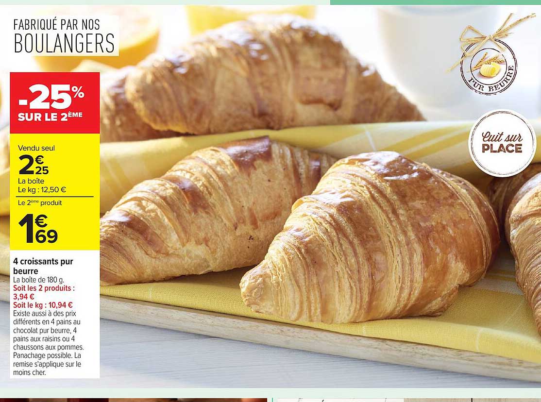 4 croissants pur beurre