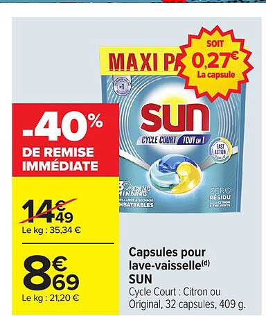 -40% DE REMISE IMMÉDIATE