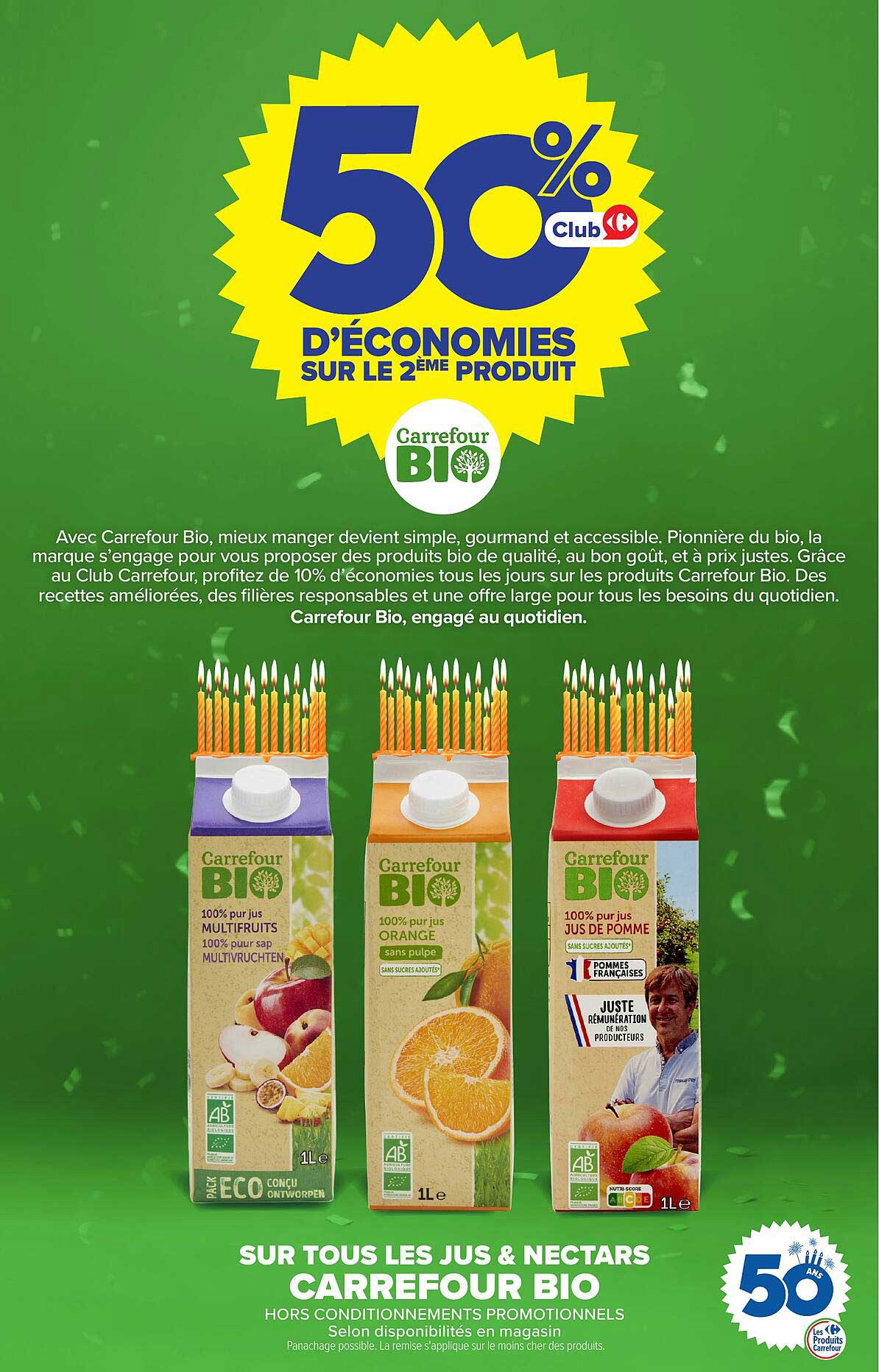 50% d’économies sur le 2ème produit