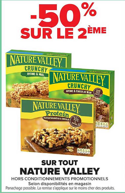 -50% SUR LE 2ÈME SUR TOUT NATURE VALLEY