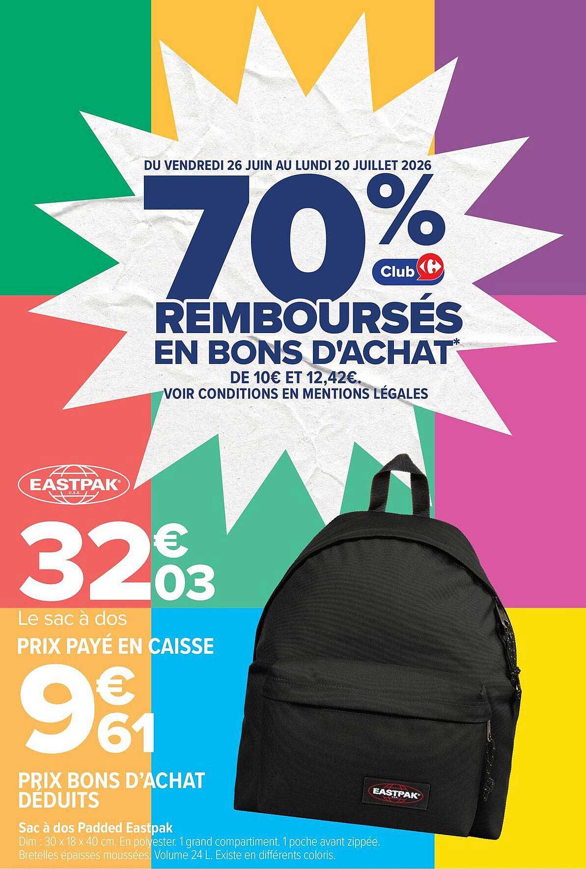70% remboursés en bons d'achat
