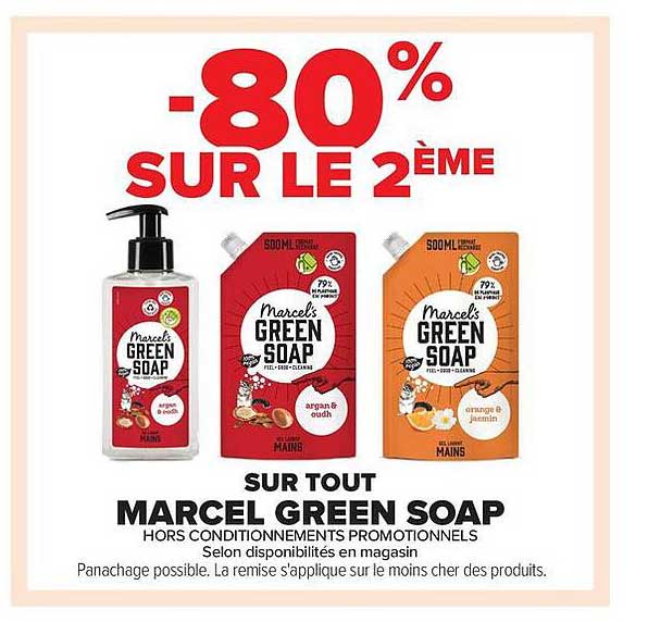 -80% SUR LE 2ÈME SUR TOUT MARCEL GREEN SOAP