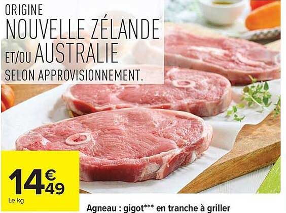Agneau : gigot*** en tranche à griller