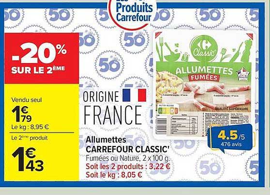 Allumettes CARREFOUR CLASSIC'