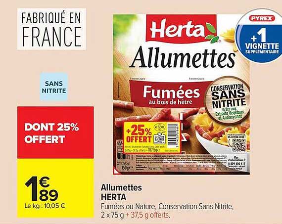Allumettes Herta Fumées au bois de hêtre