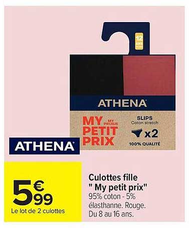 ATHENA MY PETIT PRIX SLIPS Coton stretch x2 100% QUALITÉ