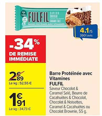 Barre Protéinée avec Vitamines FULFIL