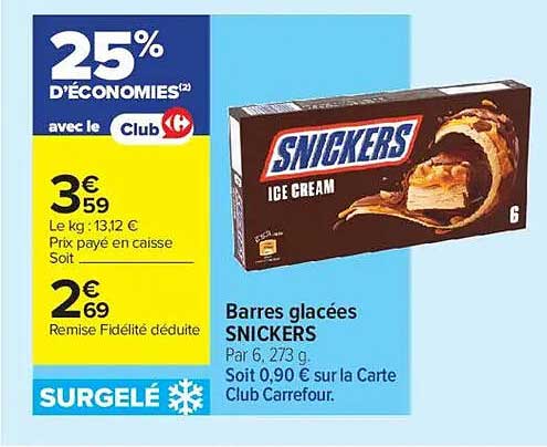 Barres glacées SNICKERS