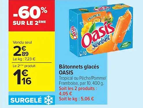 Bâtonnets glacés OASIS