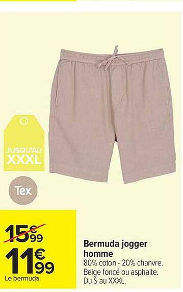 Bermuda jogger homme