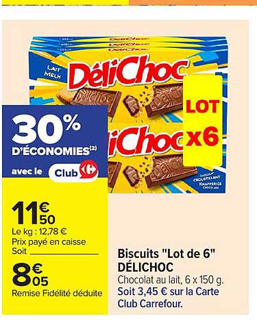 Biscuits "Lot de 6" DÉLICHOC