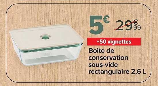 Boite de conservation sous-vide rectangulaire 2,6 L