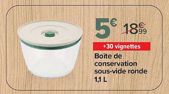 Boîte de conservation sous-vide ronde 1,1 L