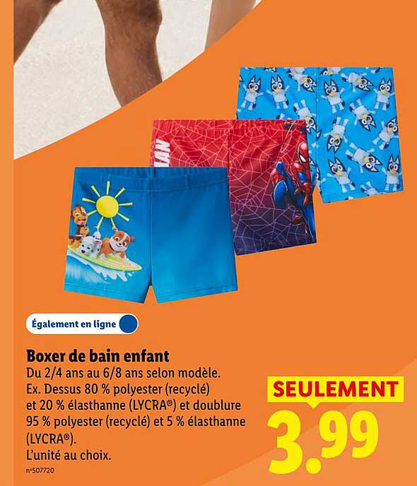 Boxer de bain enfant