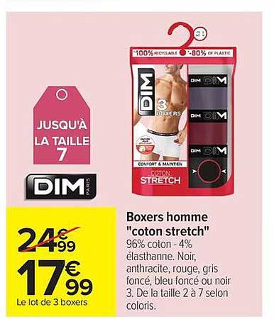 Boxers homme "coton stretch"