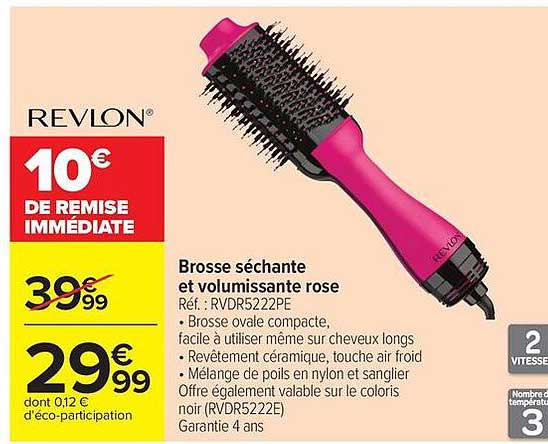 Brosse séchante et volumisante rose