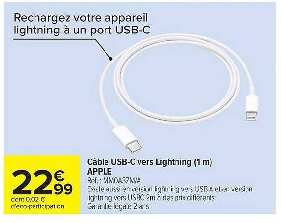 Câble USB-C vers Lightning (1 m) APPLE