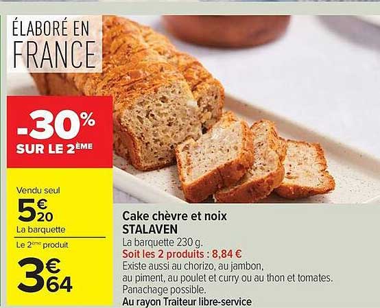 Cake chèvre et noix STALAVEN