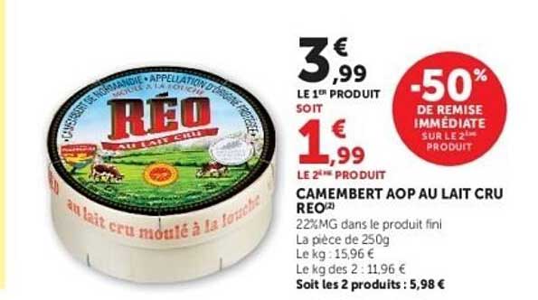CAMEMBERT AOP AU LAIT CRU REO