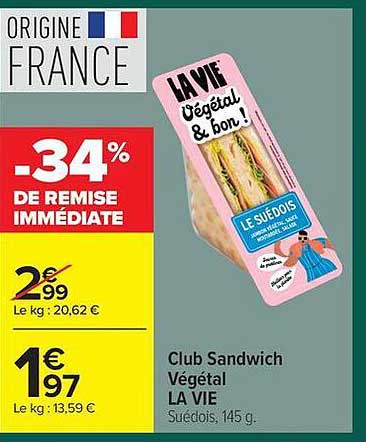 Club Sandwich Végétal LA VIE