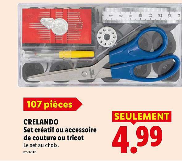 CRELANDO Set créatif ou accessoire de couture ou tricot