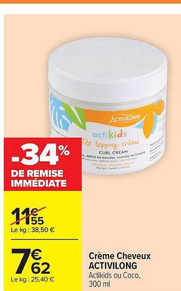 Crème Cheveux ACTIVILONG Actikids ou Coco, 300 ml