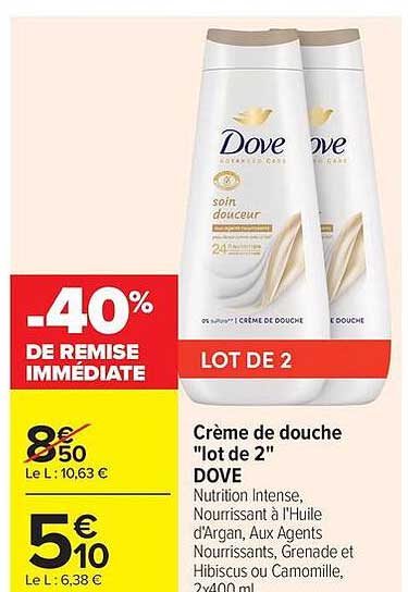Crème de douche "lot de 2" DOVE