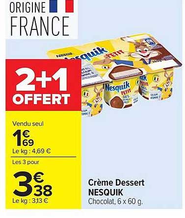Crème Dessert NESQUIK Chocolat, 6 x 60 g.