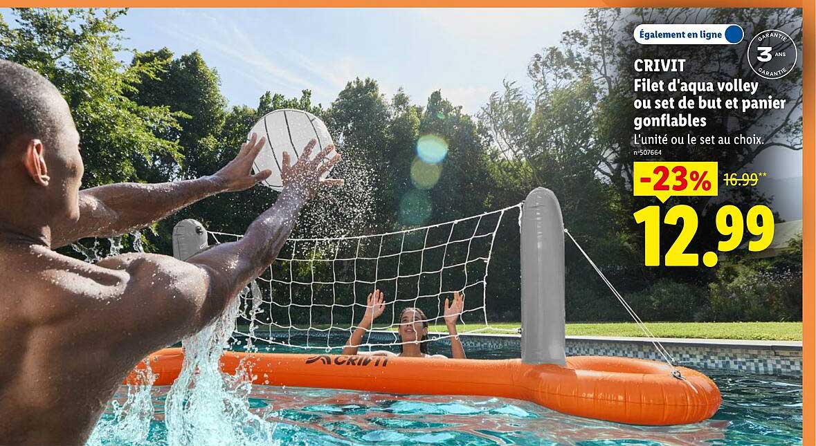 CRIVIT Filet d'aqua volley ou set de but et panier gonflables