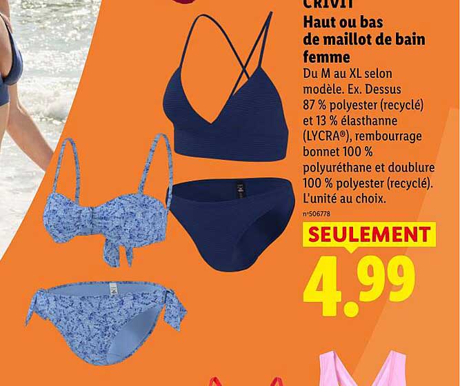 CRIVIT Haut ou bas de maillot de bain femme