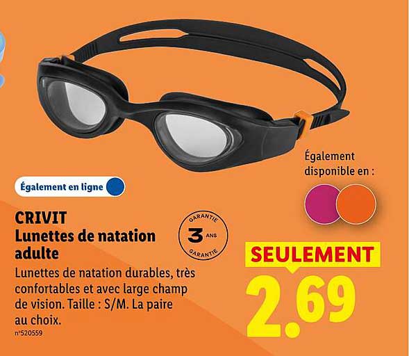 CRIVIT Lunettes de natation adulte