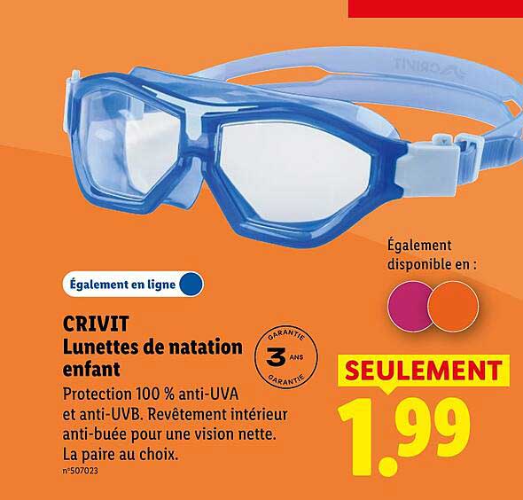 CRIVIT Lunettes de natation enfant