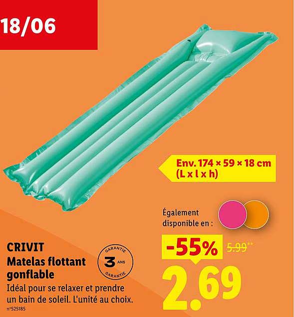 CRIVIT Matelas flottant gonflable