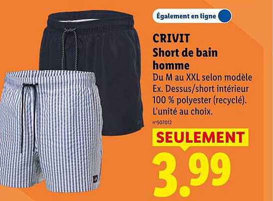 CRIVIT Short de bain homme