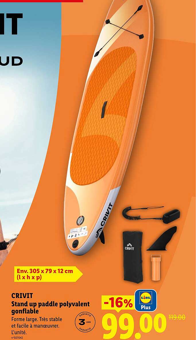 CRIVIT Stand up paddle polyvalent gonflable