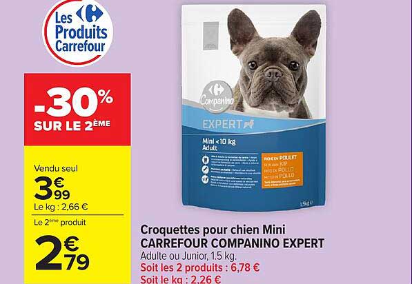 Croquettes pour chien Mini CARREFOUR COMPANINO EXPERT