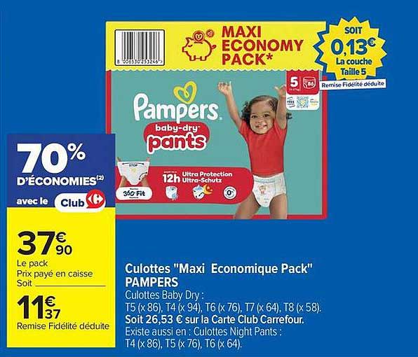 Culottes "Maxi Economique Pack" PAMPERS