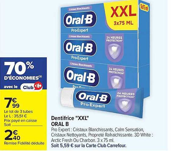 Dentifrice "XXL" ORAL B